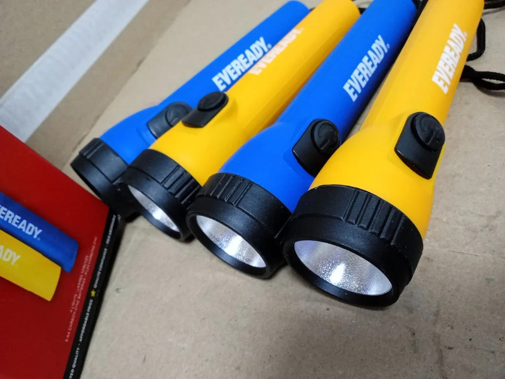 Eveready LED Torch Super Bright Flashlight Water Resistant Camping 4pc New