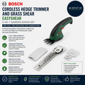 Bosch Cordless Hedges Trimmer And Grass Shear Easy Shear 20x20x20cm