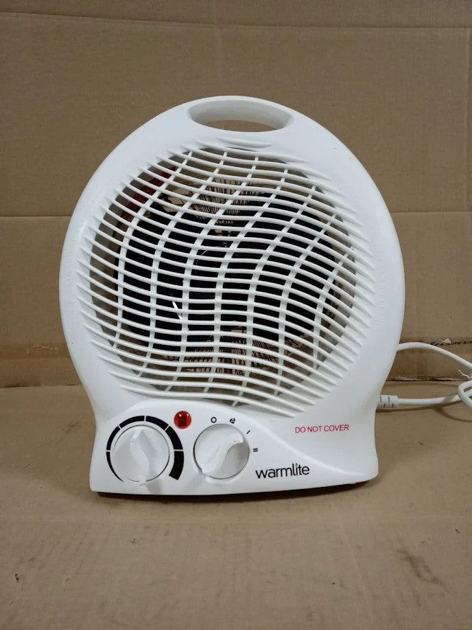 Warmlite 2000W Thermo Fan Heater White 2 Heat Settings Overheat Protection New