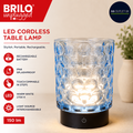 BRILONER LED Table Lamp Cordless IP44 Dimmable Light Glass Body 15x11cm Blue