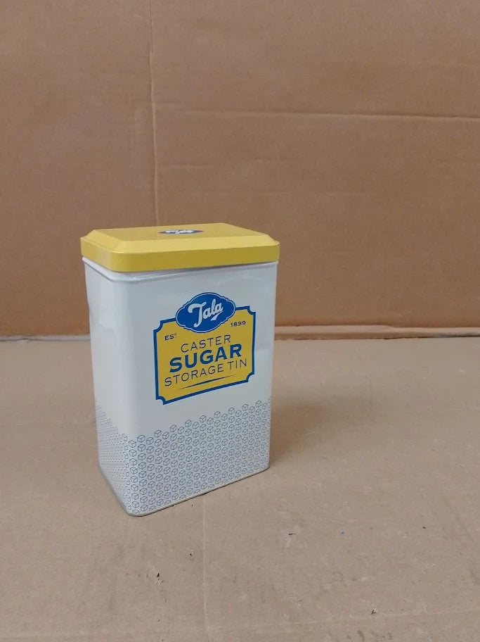 Tala Originals Storage Tin Metal Yellow Cream Nostalgic Design Holds Full Bag