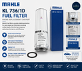 MAHLE KL 736 1D Fuel Filter Engine Replacement Car Part Silver Durable Design