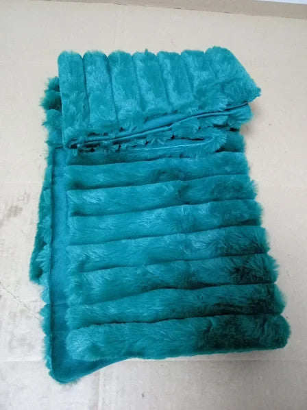 Dark Green Christmas Cushion Covers 45x45 Fluffy Faux Fur Throw Pillow 1pc New