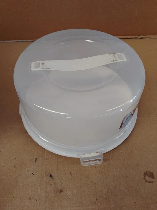 Plastic Cake Carrier Lid Locking Clips Round Cake Box Handle Dishwasher 30cm