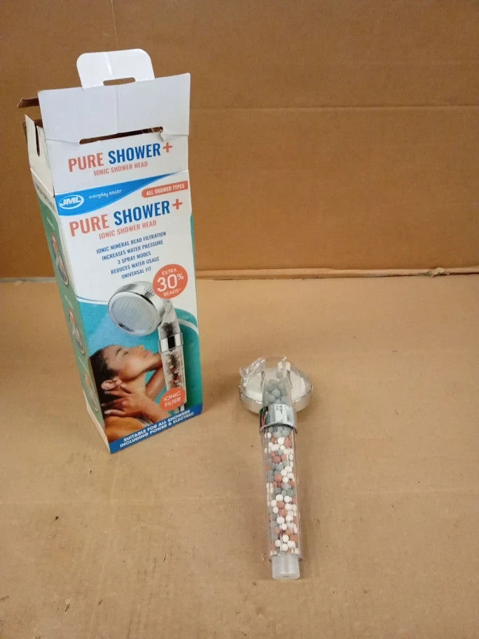 JML 3 Function Pure Shower Plus Ionic Mineral Bead Filtration Chrome New