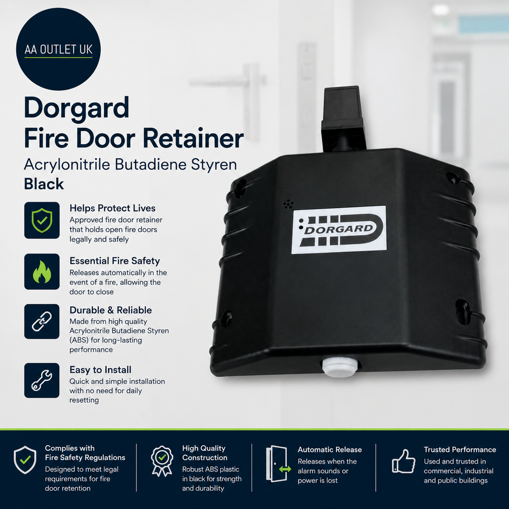 Dorgard Fire Door Retainer Acrylonitrile Butadiene Styren Black