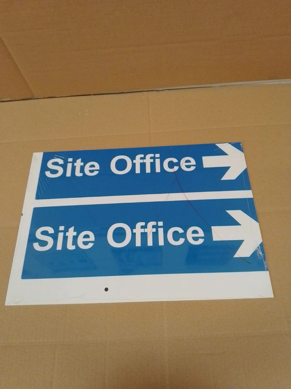 V Safety Shaped Safety Sign Site Office Arrow Right 300X100 2MM Rigid Plastic