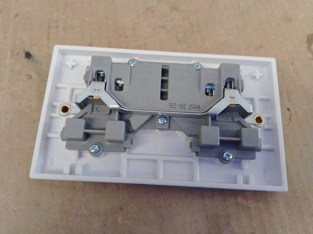 BG Electrical Double Switched Power Plug Wall Socket 32mm Surface 900 Series