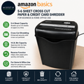 Amazon Basics 5 To 6 Sheet Cross Cut Paper Credit Card Shredder 14.3L Black