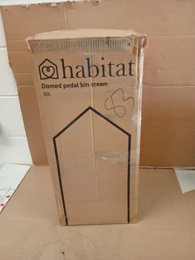 Habitat 30Litre Round Kitchen Pedal Bin Made From Carbon Steel Matt Cream