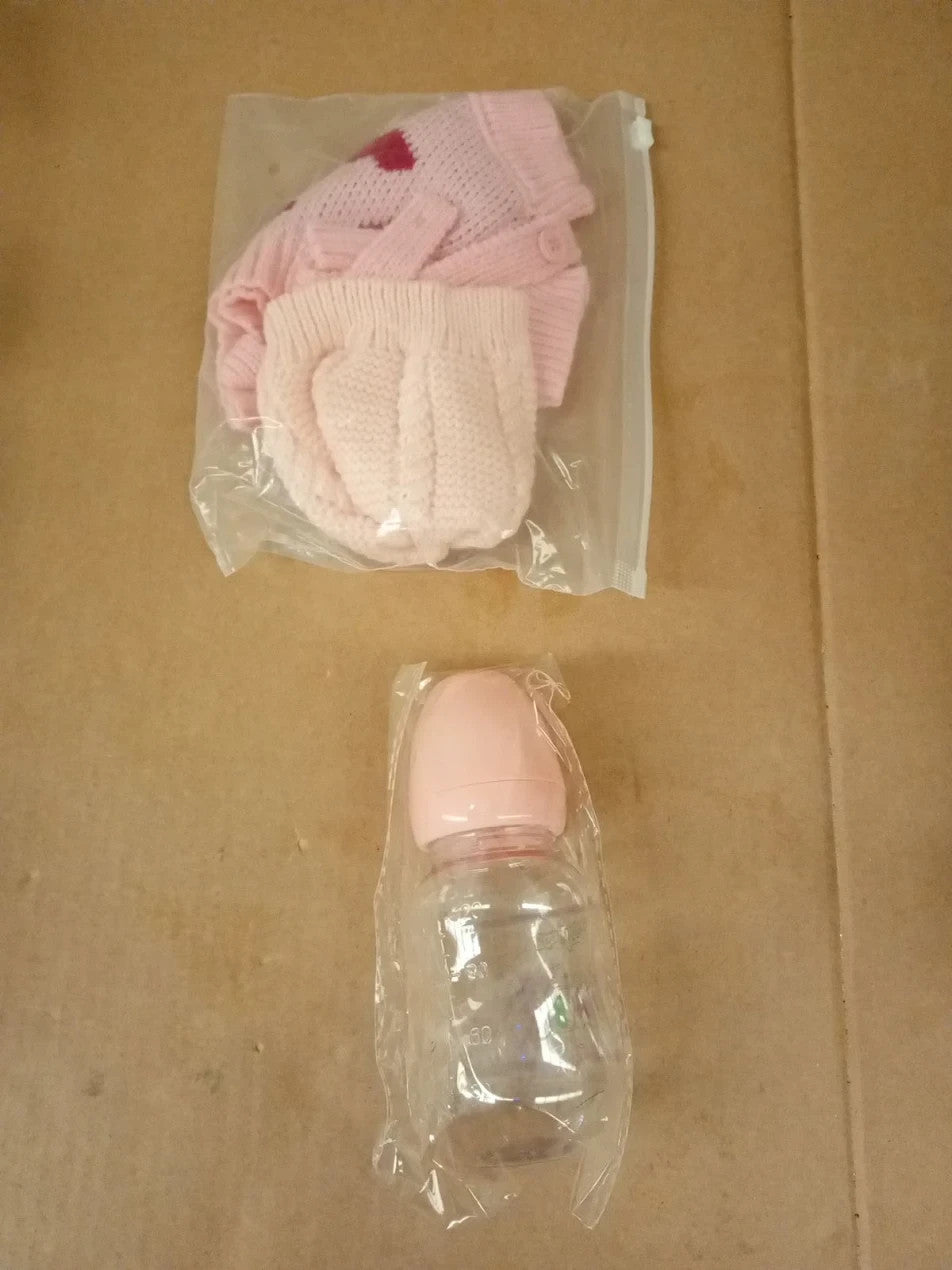 Gileutay 12in Realistic Full Body Silicone Baby Doll Girl Open Mouth Lifelike