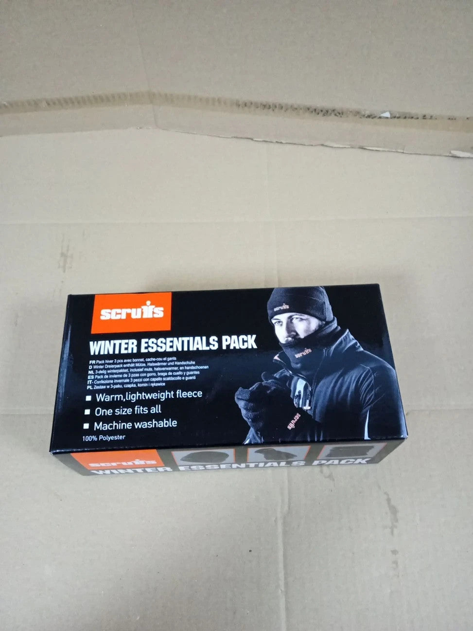 Scruffs T54874 Winter Essentials 3 Pieces Fleece Hat Neck Warmer Gloves Black