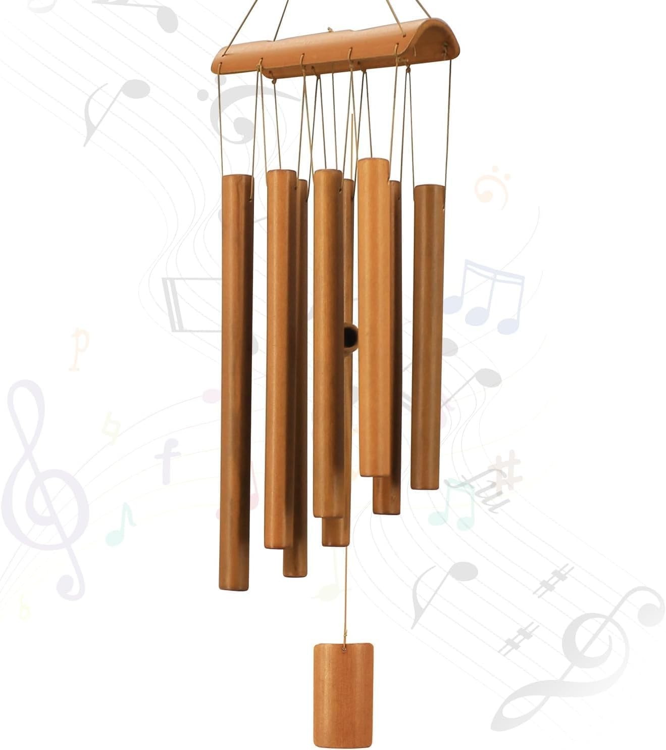 Wood Wind Chime 10 Tubes Musical Bells Outdoor Indoor For Garden Decoration New