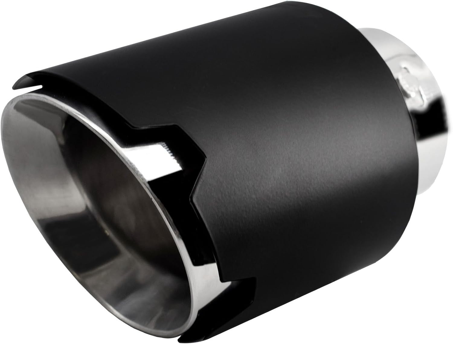 Simoni Racing Exhaust Tip Round Slanted Matt Black Inox 116xL170mm New