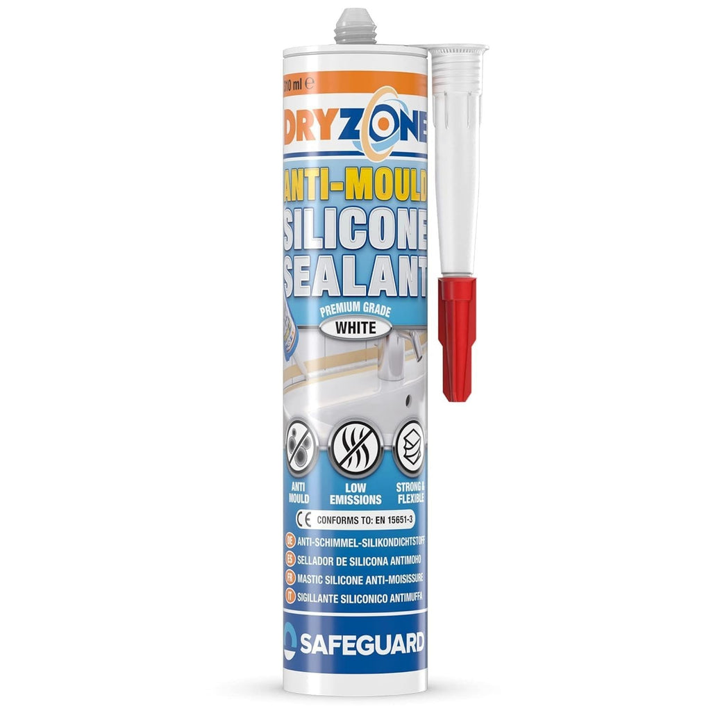 Dryzone Silicone Sealant White Anti Mould Waterproof Premium Sanitary Grade New