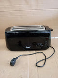 Quest 4 Slice Toaster Black Extra Wide Long Slots Crumpets Bagels 6 Settings