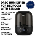 Dreo Humidifier Bedroom Sensor 26dB Quiet Cool Mist Ultrasonic 360° 3L Black