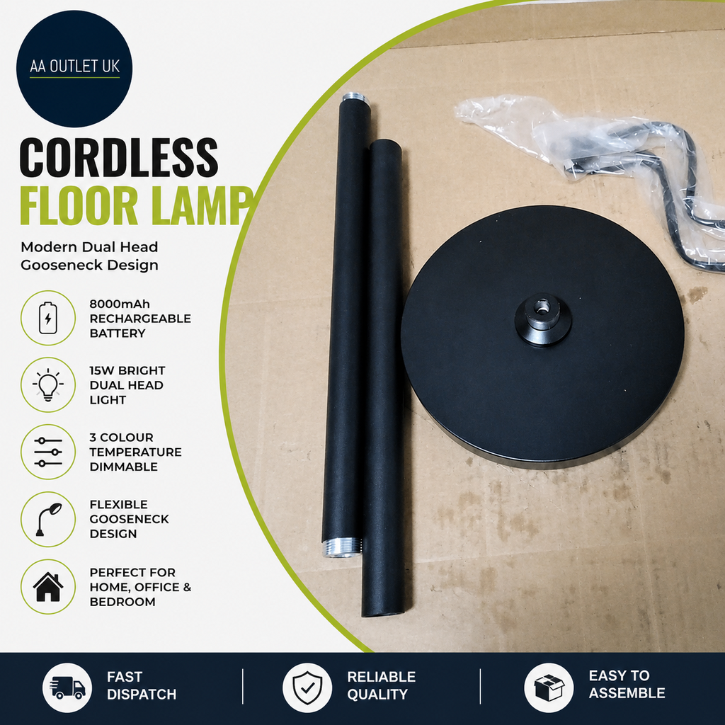 LGMCF Cordless Floor Lamp 8000mAh Rechargeable LED  Office Home Black New
