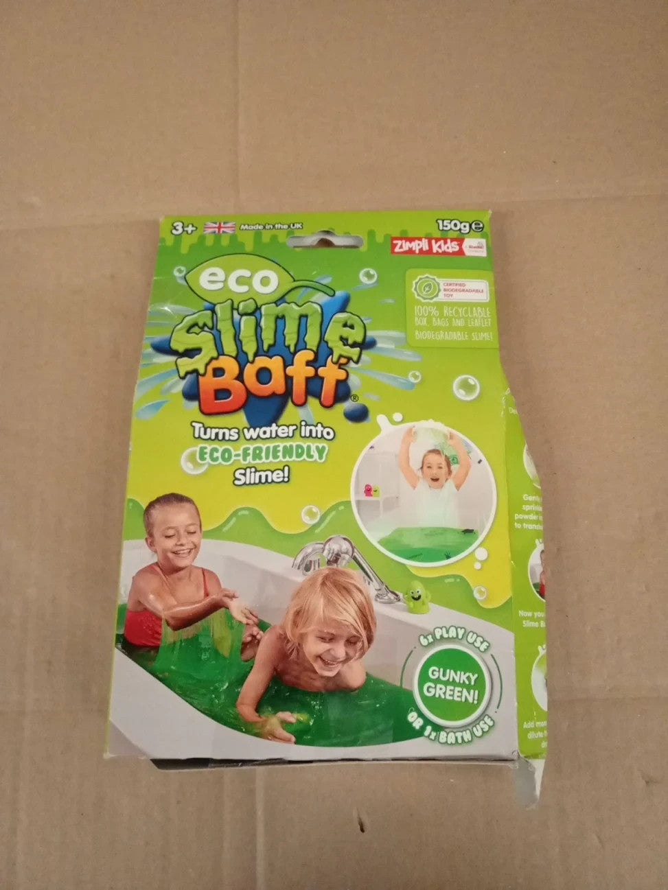 ZIMPLI Eco Slime Baff Green 1 Bath 3 Play Uses Magically Turns Water Into Slime
