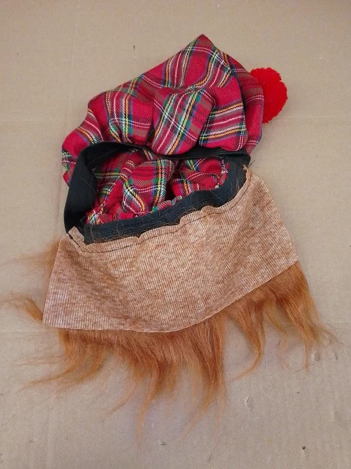 Red Tartan Scots Hat Ginger Hair 1pc Classic Design Perfect Parties New