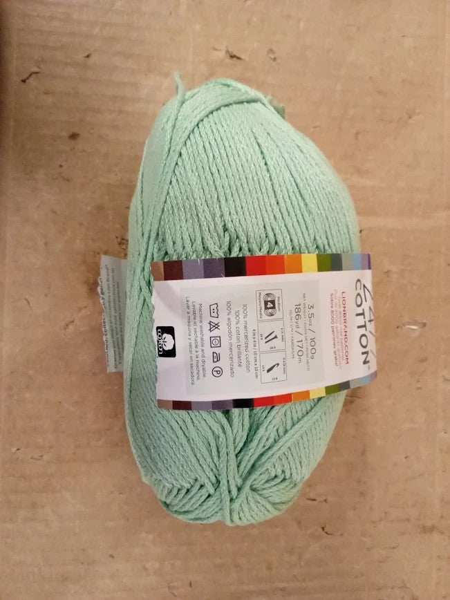 Lion Brand Yarn Company Cotton Yarn Cotton Mint 15.24x6.35x6.35cm