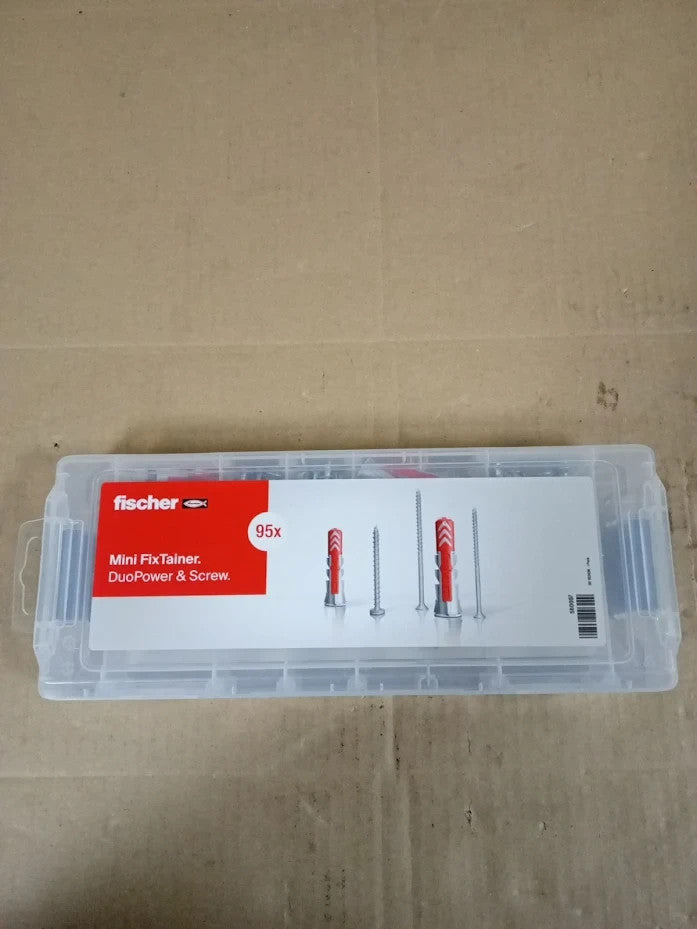 Fischer Mini FixTainer DuoPower Wall Plugs Design Fast II Screws Fixing Kit New