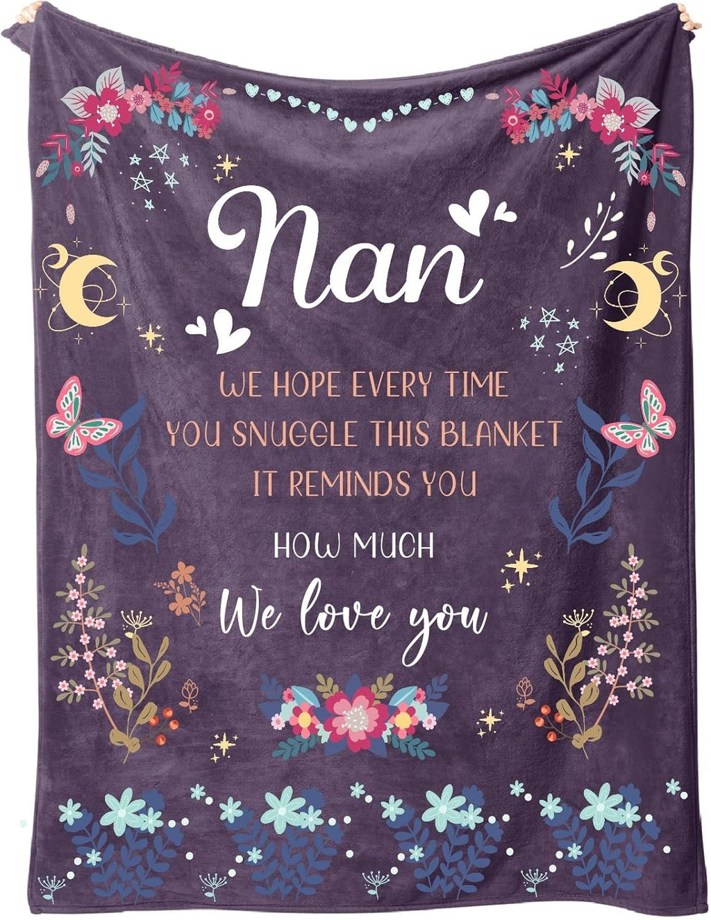 Secogm Nan Gifts Grandchildren Mothers Day Christmas Birthday Soft Blanket