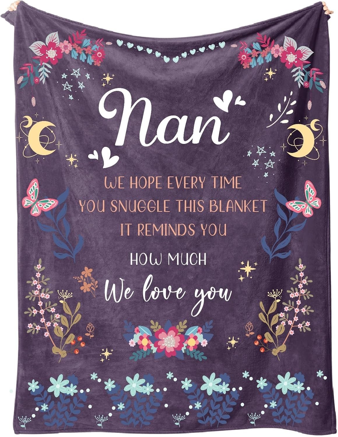 Secogm Nan Gifts Grandchildren Mothers Day Christmas Birthday Soft Blanket