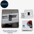 BG Evolve Black Chrome 1 Gang 2 Way Light Switch Screwless PCDBC12B Design New
