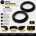 2 Pieces Universal Speaker Spacer Ring 6.5" Black ABS Tweeter Waterproof