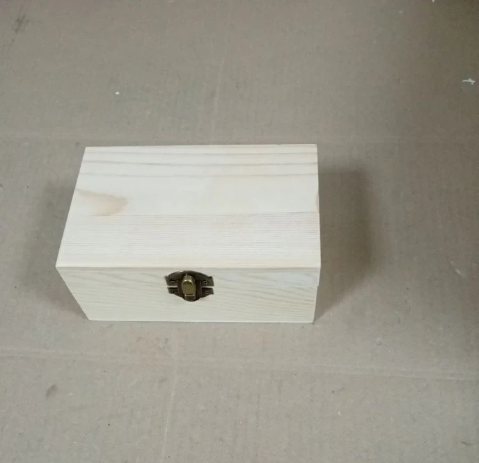 Healifty Wooden Storage Box Lid Decorative Jewellery Organiser Rectangle New