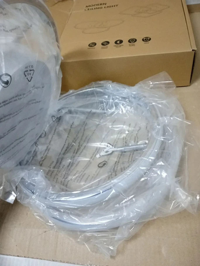 Eidisuny Modern Ceiling Light LED 48cm 45W Silver Dimmable 3000K To 6500K New
