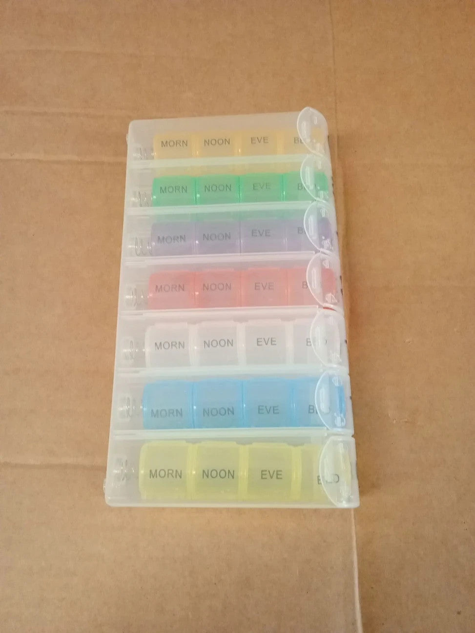 Alyvisun 7 Day Pill Box Organiser 4 Times A Day Weekly Tablet Travel New