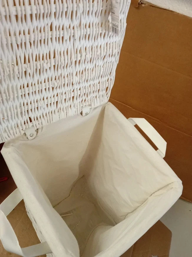 Argos Home 68L Capacity Willow Laundry Basket White 56x35x35cm