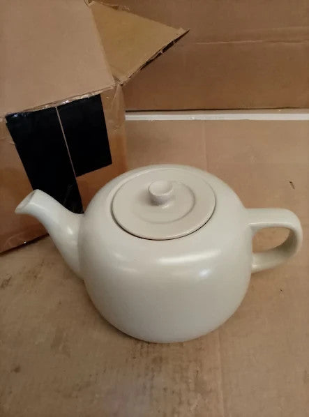 La Cafetiere Ceramic Teapot Latte 1.5L Labelled Stoneware 25.5x13x14cm New