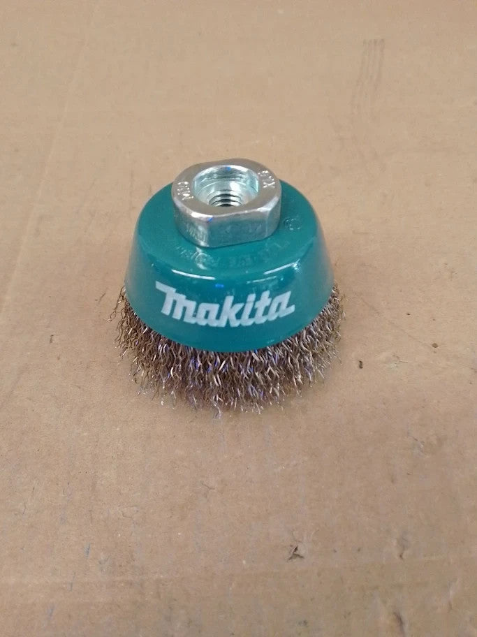 Makita D-77425 Cup Wire Brush Crimped 65xM10  Alloy Steel Crimped Wire Teal New