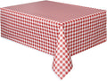 Unique Red Gingham Pattern Rectangular Plastic Table Cover 54x108in New