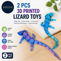 Iuiiaii 2 Pcs Lizard Toys 3d Printed Fidget Toy Lizard Animal Home Decor
