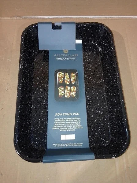 Masterclass Vitreous Enamel Roasting Tin Induction Safe 1mm Steel 15.5x11in