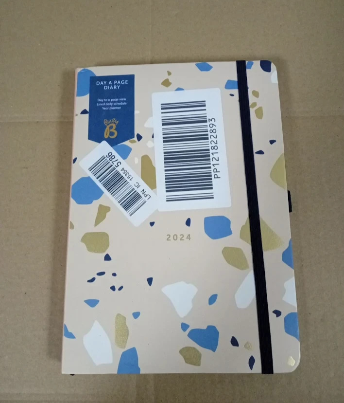 Busy B 2024 A5 Day A Lined Pages Diary Terrazzo Daily Planner Notes Navy Stripe