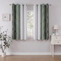 Ombre Room Darkening Curtains Modern Gradient Eyelet Drapes Wave 46x54in New