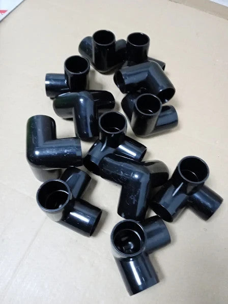 3 Way PVC Pipe Fittings 1in Zernmiarder Black PVC Elbow Corner Side Outlet 12pc