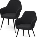 Betylifoy Stretch Chair Covers Removable Curved Back Slipcover 2 Pieces Black