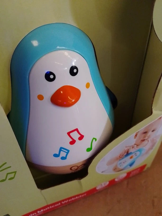 Hape Penguin Musical Wobbler Music Educational Baby Wooden Toy Play 1+