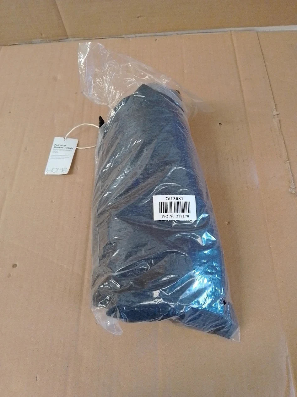 Home Waffle Shower Curtain Black 180x180cm Anti Bacteria Polyester New