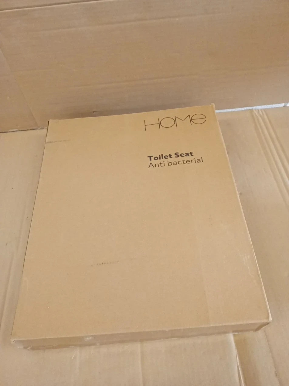 Home Anti Bac Toilet Seat White Adjustable Hinges 45.1x36x6.4cm Slow Close