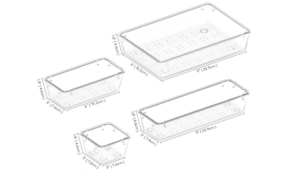 Lifewit Makeup Drawer Organiser Plastic Storage Boxes Dividers Desk Vanity