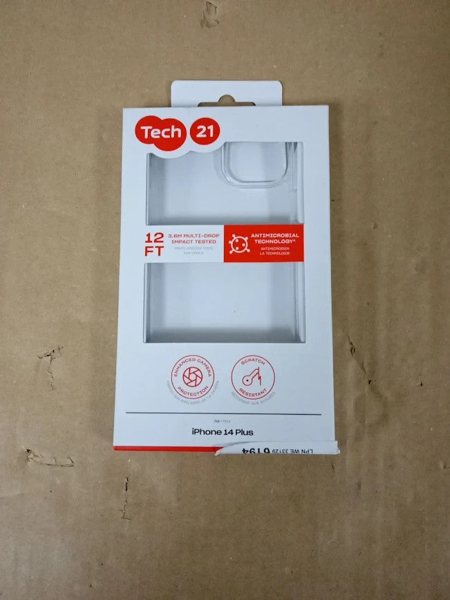 Tech21 iPhone 14 Plus Evo Clear Scratch Resistant Shock Absorbing Clear Case