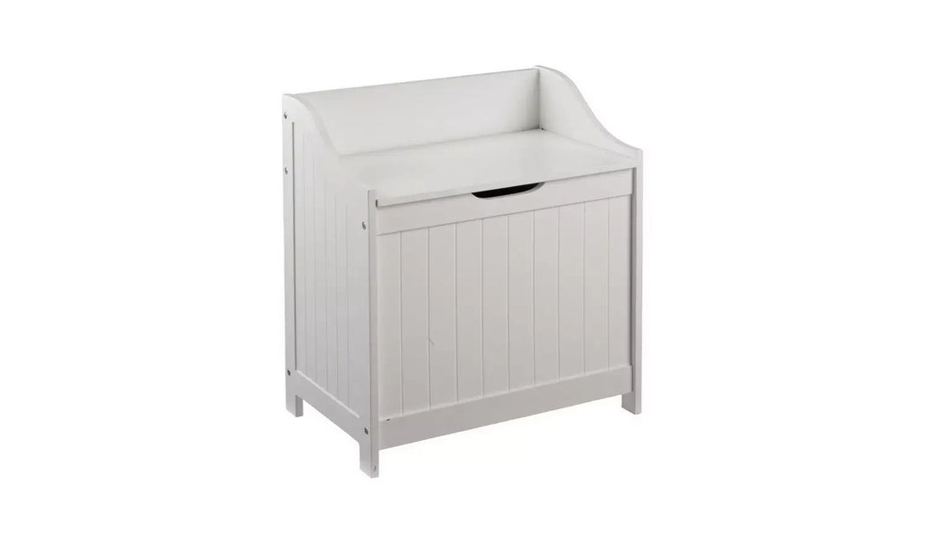 Argos Home 60 Litre Monks Bench Style Laundry Box White Storage Hamper New