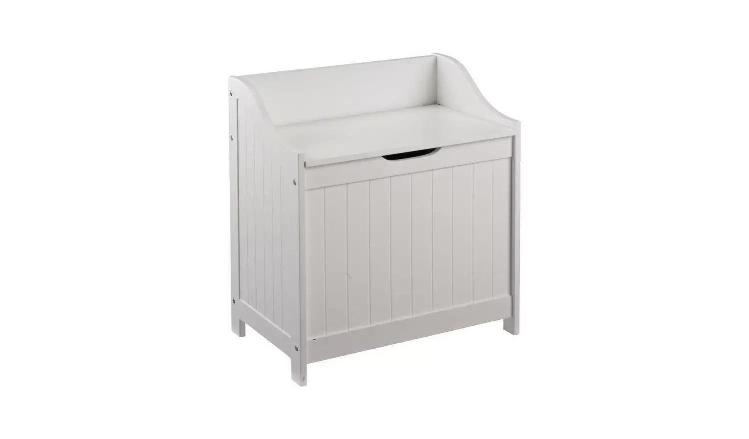 Argos Home 60 Litre Monks Bench Style Laundry Box White Storage Hamper New